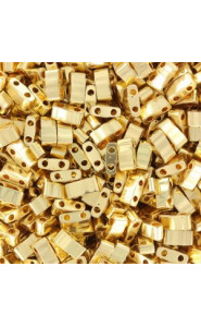 Miyuki half tila 5x2.4mm beads - 24kt Gold plated HTL-191